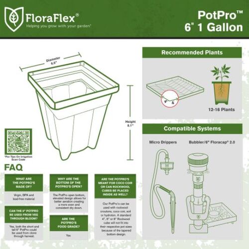 FLORAFLEX POT PRO TALL 6" 1GAL