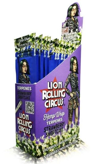 LION ROLLING CIRCUS HEMP WRAP TERPENOS STRAWBERRY SHORTCAKE (25UD/DSPLAY-2UD/PACK)