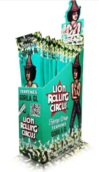 LION ROLLING CIRCUS HEMP WRAP TERPENOS GORILA GL (25UD/DSPLAY-2UD/PACK)