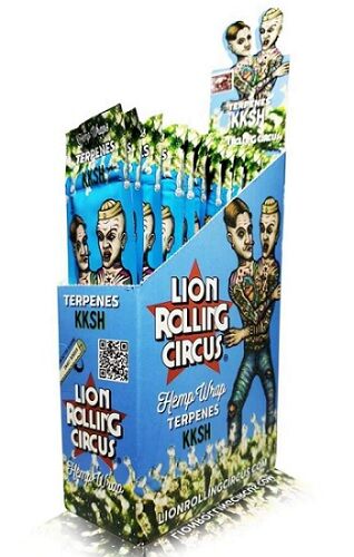 LION ROLLING CIRCUS HEMP WRAP TERPENOS KKSH (25UD/DSPLAY-2UD/PACK)