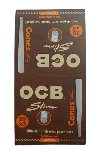 OCB VIRGIN DISPLAY CONOS SLIM UNBLEACHED (20CAJAS/3UD)