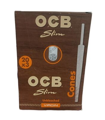 OCB VIRGIN DISPLAY CONOS SLIM UNBLEACHED (20CAJAS/3UD)