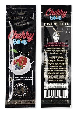 DISPLAY KING PALM WRAPS+FLAVOR TIPS SABOR CHERRY BOMB/BLUEBERRY (15UD/DISPLAY-2UD/SOBRE)