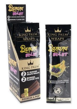 DISPLAY KING PALM WRAPS+FLAVOR TIPS SABOR BANANA BLAST (15UD/DISPLAY-2UD/SOBRE)