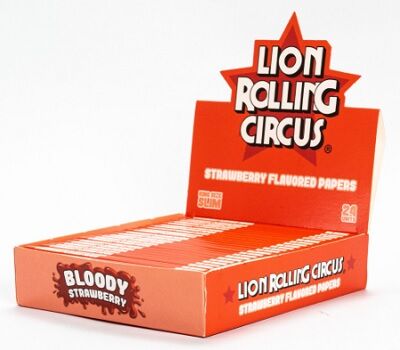 LION ROLLING CIRCUS PAPEL KING SIZE SLIM SABOR BLOODY STRAWBERRY (24UD/DISPLAY-32PAPELES/LIBRILLO)