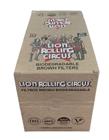 LION ROLLING CIRCUS DISPLAY FILTROS BROWN BIODEGRADABLES (10BOLSAS/120FILTROS)