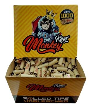 KING MONKEY DISPENSADOR 1000 PRE ROLLED TIPS UNBLEACHED