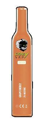 CRAZY VAP BAR 600 2% NICOTINA GRAPE ENERGY (BEBIDA ENERGÉTICA UVA)