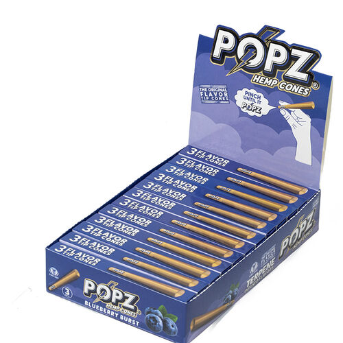 DISPLAY POPZ HEMP CONES BLUEBERRY BURST (12CAJAS/DISPLAY-3UD/CAJA)