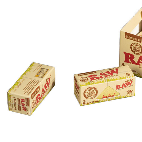 RAW ROLLS ORGANIC KING SIZE 3M (12 UNIDADES)