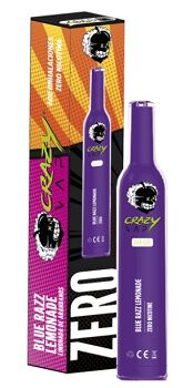 CRAZY VAP BAR 600 ZERO NICOTINA BLUE RAZZ LEMONADE (LIMONADA ARNDANOS)