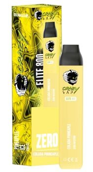 CRAZY VAP ELITE 800 ZERO NICOTINA PINEAPPLE COCONUT (PIA COLADA)