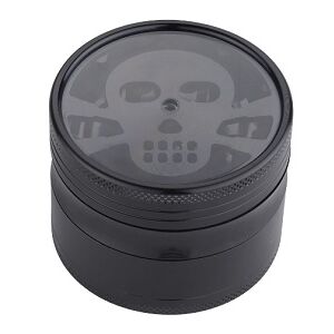 CHAMP HIGH GRINDER ALUMINIO BLACK SKULL 4 PARTES 63MM (CALAVERA NEGRA)