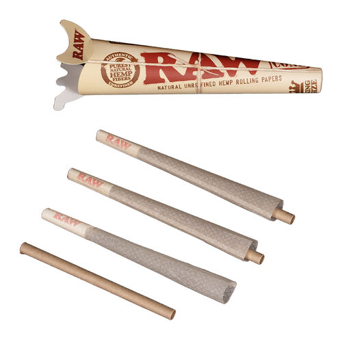 RAW DISPLAY CONOS ORGANIC HEMP KING SIZE 32 X 3 (96CONOS)