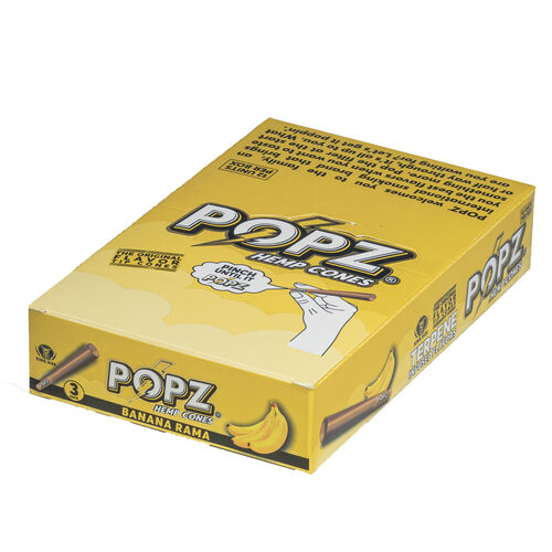 DISPLAY POPZ HEMP CONES BANANA RAMA (12CAJAS/DISPLAY-3UD/CAJA)