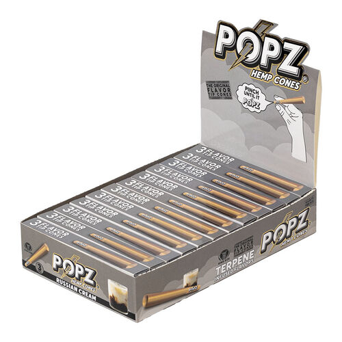 DISPLAY POPZ HEMP CONES RUSSIAN CREAM (12CAJAS/DISPLAY-3UD/CAJA)