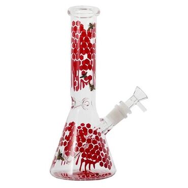 BONG CRISTAL BEAKER ICE FOSFORESCENTE ABEJAS 32CM