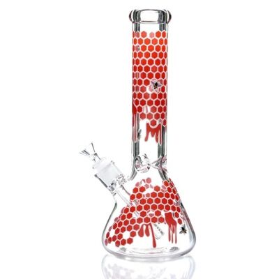 BONG CRISTAL BEAKER ICE FOSFORESCENTE ABEJAS 32CM