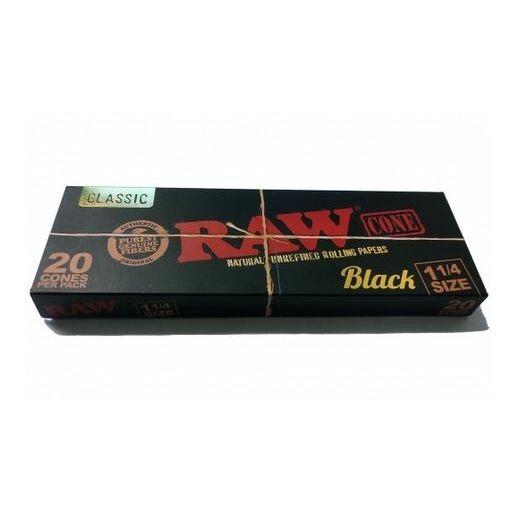 RAW BLACK CONO 20PK 1 1/4