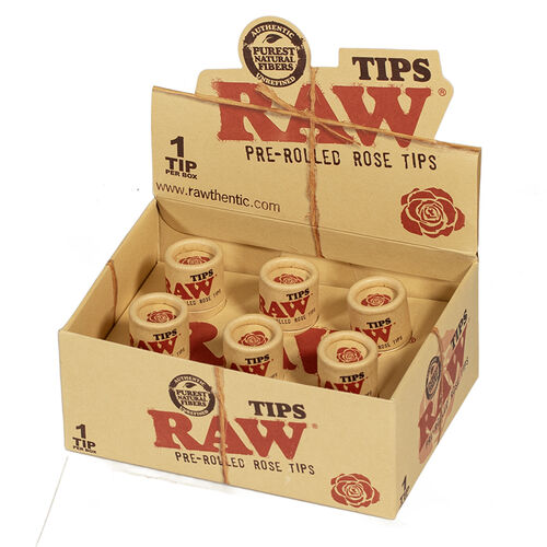 RAW DISPLAY PRE-ROLLED ROSE TIPS (6UD)