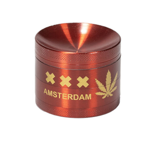 GRINDER ALUMINIO AMSTERDAM CURVED 50MM 4 PARTES ROJO
