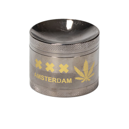 GRINDER ALUMINIO AMSTERDAM CURVED 50MM 4 PARTES GRIS OSCURO