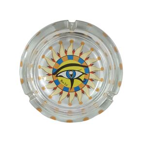 CENICERO REDONDO CRISTAL 16CM BLACK LEAF "OJO DE HORUS"