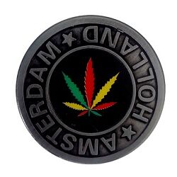 GRINDER METALICO AMSTERDAM HOLLAND 40MM 4 PARTES (NEGRO/HOJAMAICA3)