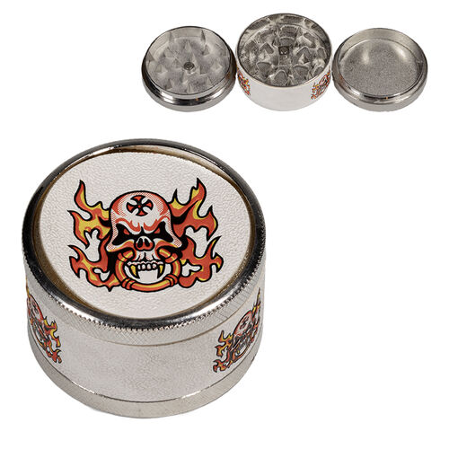 GRINDER METALICO CON PIEL CALAVERA 50MM 3 PARTES (CALAVERA CRUZ3 )