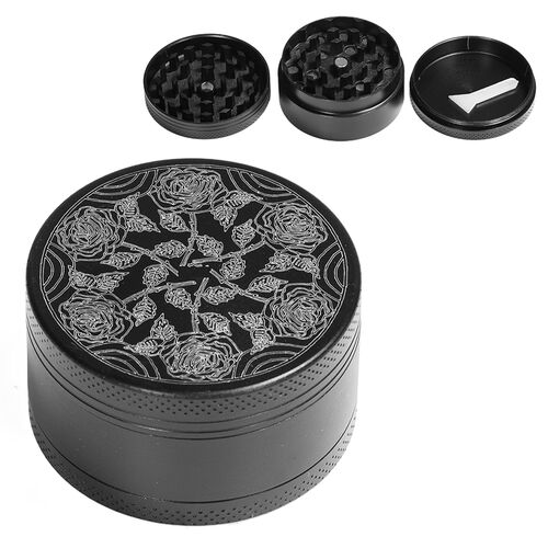 GRINDER METAL MANDALA NEGRO 50MM 3 PARTES (1)