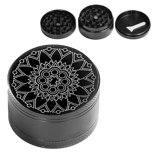 GRINDER METAL MANDALA NEGRO 50MM 3 PARTES (6)