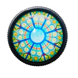 GRINDER METAL MANDALA 3 PARTES 30MM (AZUL/AMARILLO)