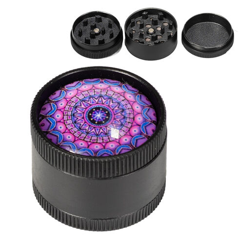 GRINDER METAL MANDALA 3 PARTES 30MM (AZUL/ROSA)