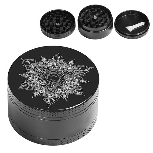 GRINDER METAL MANDALA NEGRO 50MM 3 PARTES (7)