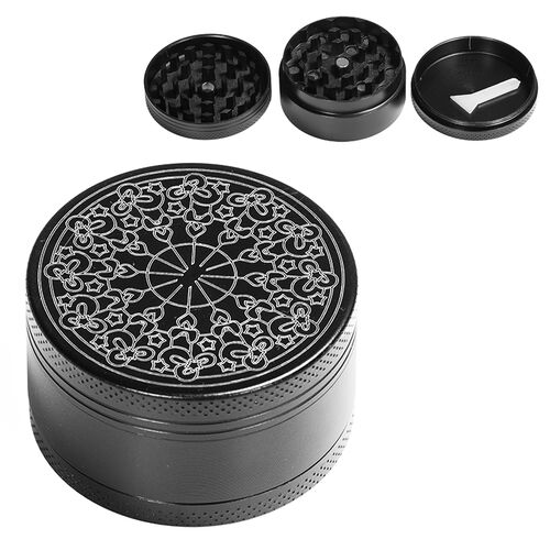 GRINDER METAL MANDALA NEGRO 50MM 3 PARTES (2)