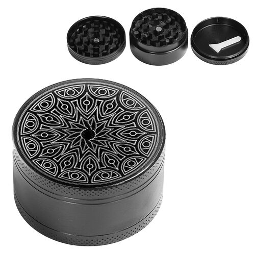 GRINDER METAL MANDALA NEGRO 50MM 3 PARTES (9)