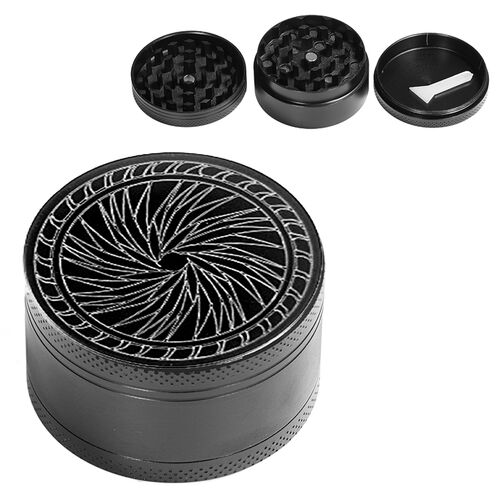 GRINDER METAL MANDALA NEGRO 50MM 3 PARTES (3)