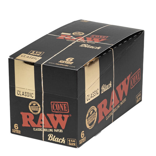 DISPLAY RAW BLACK CONOS 1 1/4 (6PK/32UNIDADES)