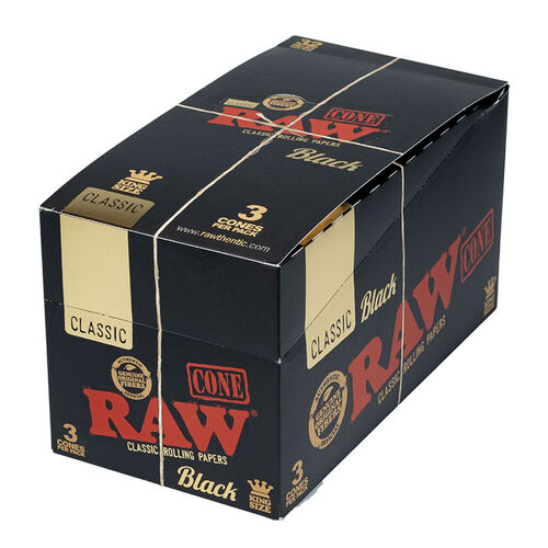 DISPLAY RAW BLACK CONOS KING SIZE (3PK/32UNIDADES)