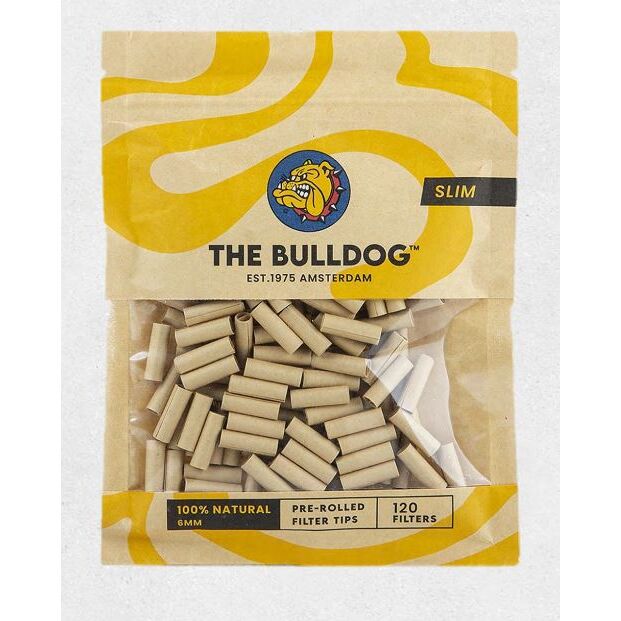 DISPLAY THE BULLDOG TIPS PRE-ROLLED NATURAL 6MM (x120) (15 UNIDADES)