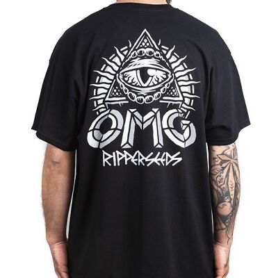 RIPPER SEEDS CAMISETA NEGRA TALLA S "OMG" (BLANCO/NEGRO)