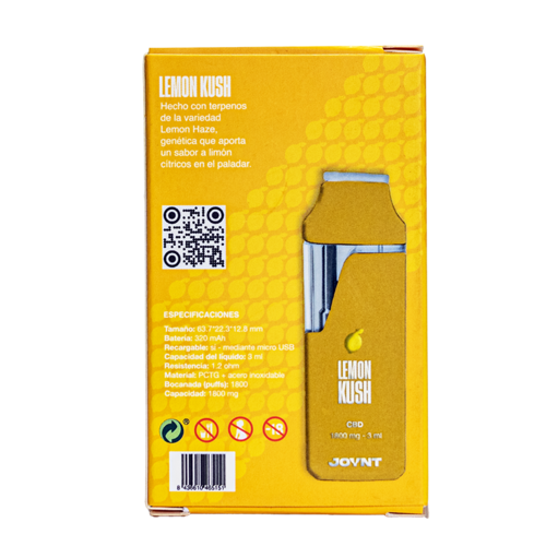 VAPEADOR JOYNT CBD LEMON KUSH 3ML 1800 PUFFS