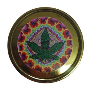 GRINDER PLÃSTICO DORADO 40MM HOJA PSICODÃLICA