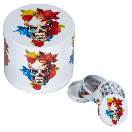GRINDER METAL BLANCO CALAVERA HOJAS 40MM 4PARTES