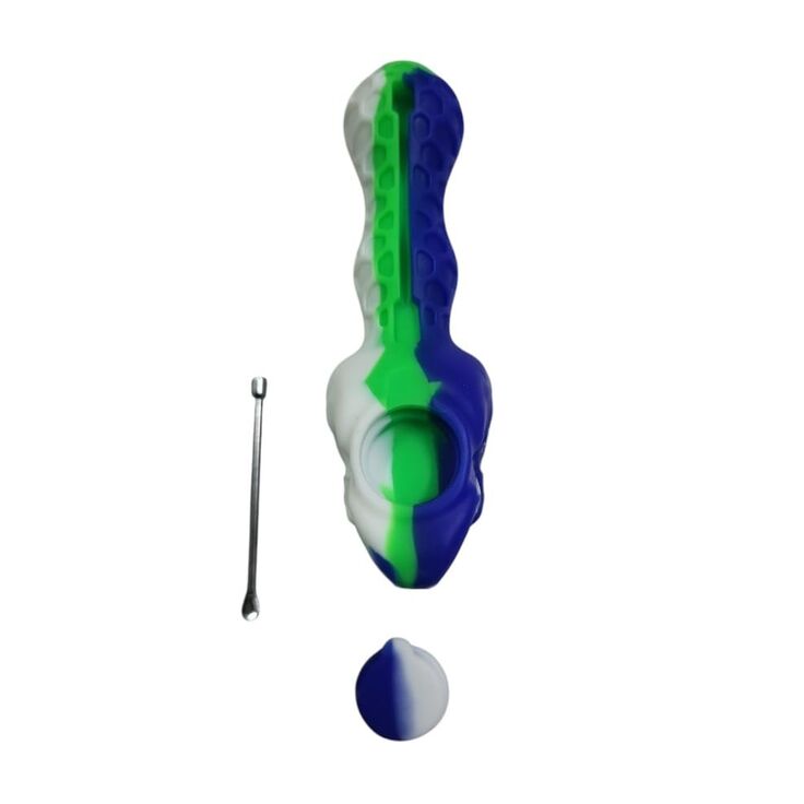 PIPA SILICONA "CALAVERA" 13CM (COLORES VARIADOS SEGÚN DISPONIBILIDAD)