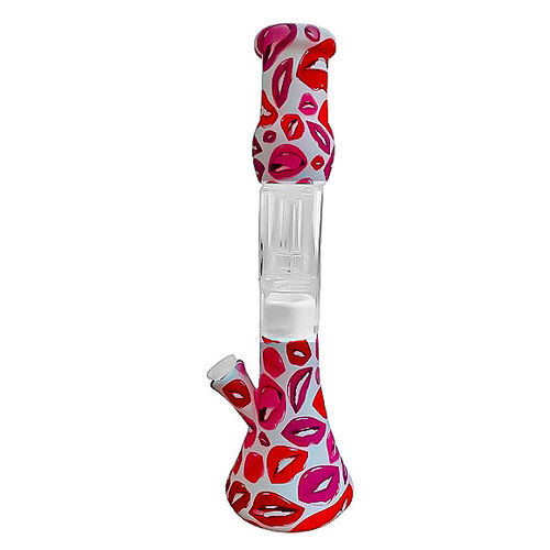 BONG SILICONA Y CRISTAL CON PERCOLADOR 33.5 CM (DISEÑOS VARIADOS SEGÚN DISPONIBILIDAD)