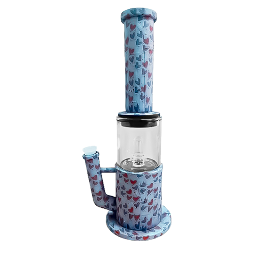 BONG SILICONA Y CRISTAL 33CM (DISEÑOS VARIADOS SEGÚN DISPONIBILIDAD)