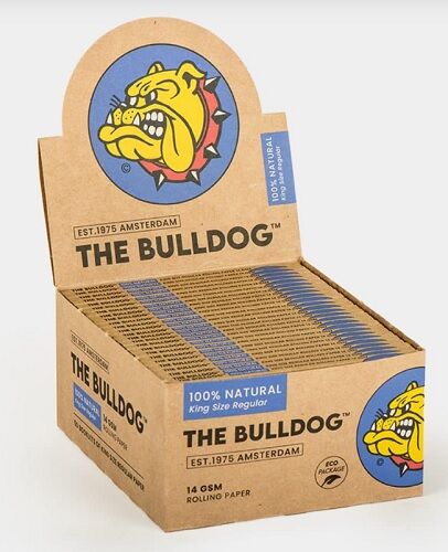 THE BULLDOG PAPEL KING SIZE REGULAR 100% UNBLEACHED (50 LIBRILLOS X DISPLAY)