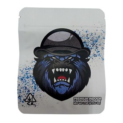 BOLSA ZIP ALUMINIO 3.5GR "GORILLA BLUE" (50 UNIDADES)