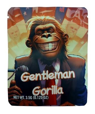 BOLSA ZIP ALUMINIO 3.5GR "GENTLEMAN GORILLA" (50 UNIDADES)